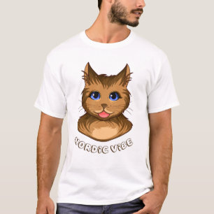 Camiseta Arte de Gatinho Fofo Blep Vibe Nórdico