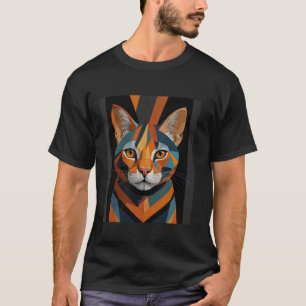 Camiseta Arte De Gato De Abstrato Gato Geométrico Para Aman
