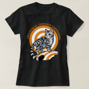 Camiseta Arte de Gato de Conscientização do American Shorth
