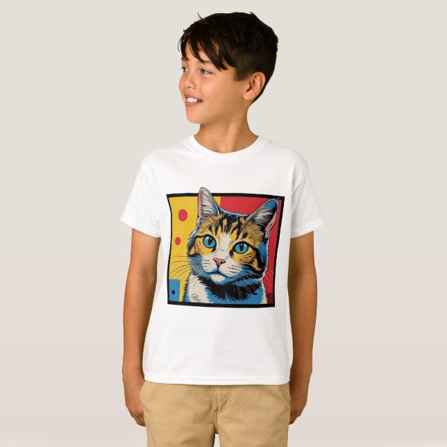 Camiseta Arte de gato design #1 (Frente Completa)