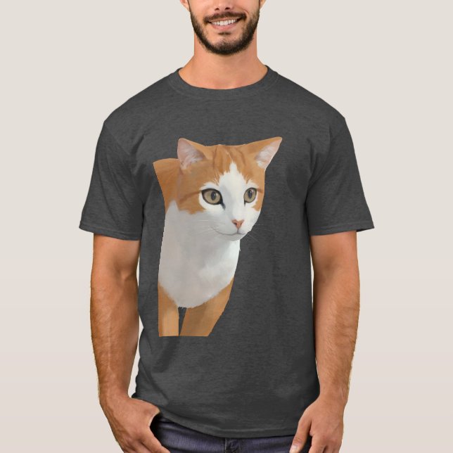 Camiseta Arte de Gato Ginger Adorável (Frente)