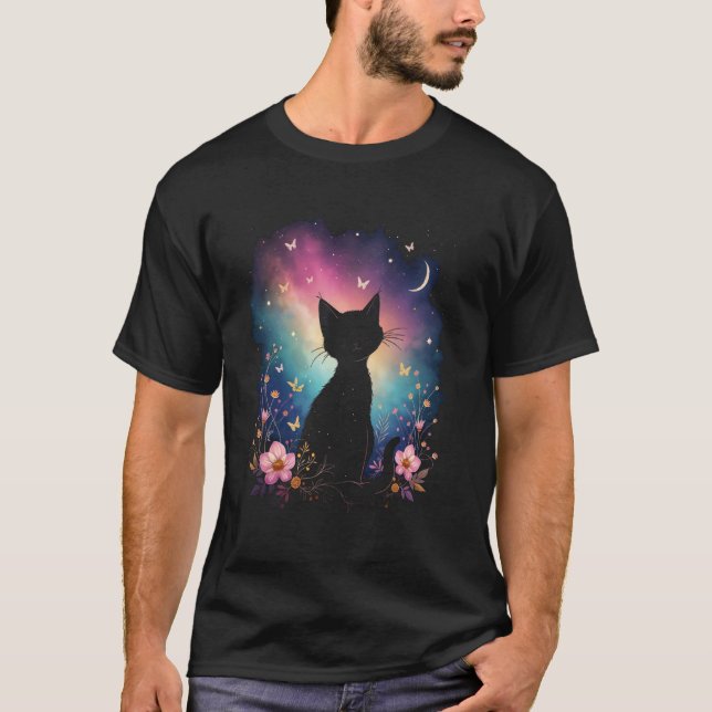 Camiseta arte de gato místico (Frente)