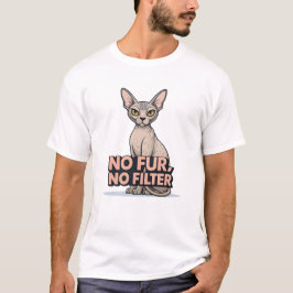 Camiseta Arte de Gato Sphynx Sem Pelo Sem Filtro Atitude