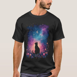 Camiseta Arte de gatos céu estrelado