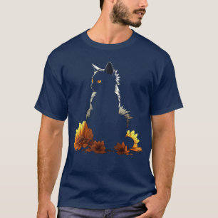 Camiseta Arte de Gatos Flores Motivo de Gato Animal vintage
