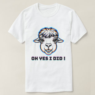 Camiseta Arte de Glitch de Llama Engraçada e Relacionável A