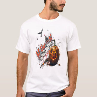 Camiseta arte de grafite de abóbora de halloween