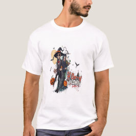 Camiseta arte de grafite de halloween anime legal família