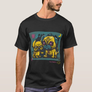 Camiseta Arte de Grafite de Pug e Lobisomem 4