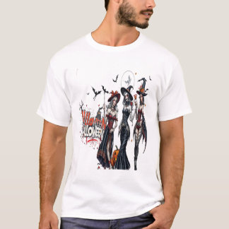 Camiseta arte de grafite de senhoras de halloween família m
