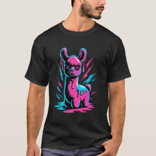 Camiseta Arte de Grafite Derretendo Lhama Lhamas