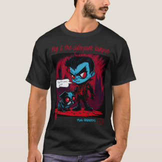 Camiseta Arte de Grafite Pug e Drácula 12