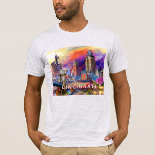 Camiseta Arte de Grafite Skyline Cincinnati