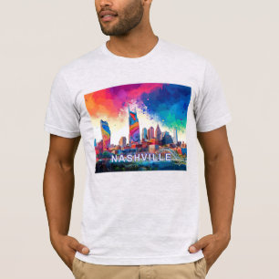 Camiseta Arte de Grafite Skyline Nashville