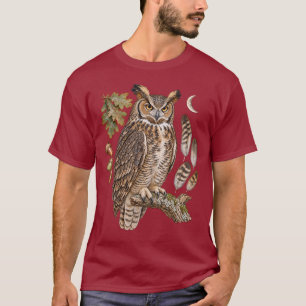 Camiseta Arte de Guia de Campo de Coruja-Grande Vintage