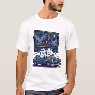 Camiseta Arte de Halloween de Fantasma de Drive-In de Filme