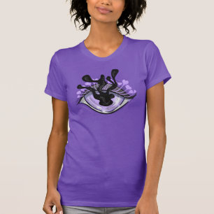 Camiseta Arte de Halloween de Olho Roxo e Gótico Spooky