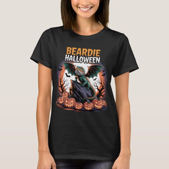 Camiseta Arte de Halloween do Dragão (Frente)