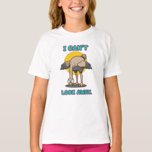 Camiseta Arte de Humor 'Não Posso Desviar o Olhar'