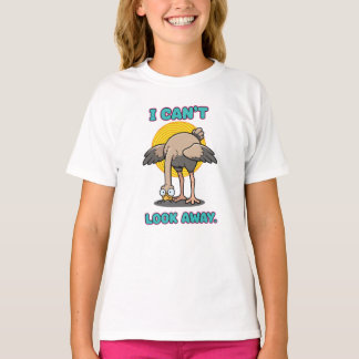 Camiseta Arte de Humor 'Não Posso Desviar o Olhar'
