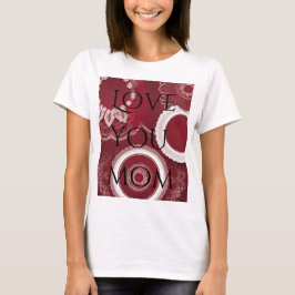 Camiseta Arte de IA Floral Vermelho Escuro
