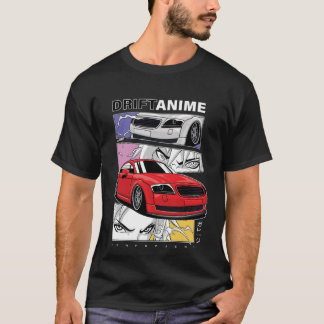 Camiseta Arte de Ilustração de Carro de Corrida de Rua Anim