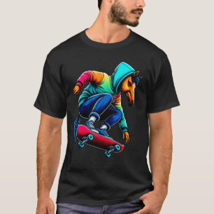 Camiseta Arte de Ilustração de Cavalos de Skate Cool e Dive