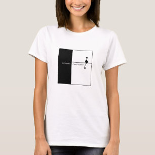 Camiseta Arte de Ilustração de Gato Preto Elegante