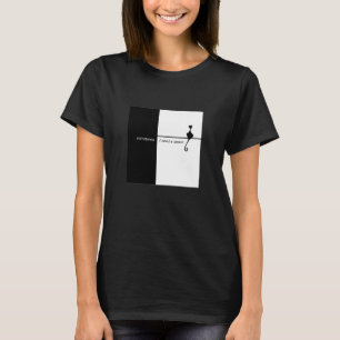 Camiseta Arte de Ilustração de Gato Preto Elegante