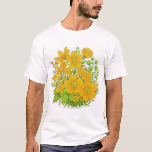 Camiseta arte de impressão de design floral