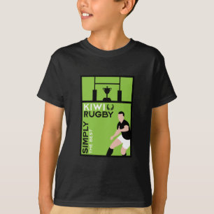 Camiseta Arte de Jogadores de Rugby da NZ Kiwi