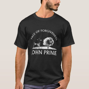 Camiseta Arte de John Branco e Preto Prine Letras Música Es