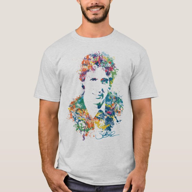 Camiseta Arte de Justin Trudeau Digital (Frente)
