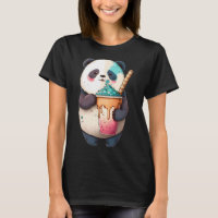 Arte de Kawaii Panda Bear Slushie Frio Doce Tratam