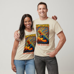 Camiseta Arte de Lagarto Agama Energizado pelo Sol
