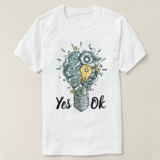 Camiseta Arte de Lâmpada do Cérebro Mecânico