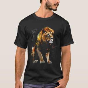 Camiseta Arte de Leão - Motivo de Amante de Animais Arte An