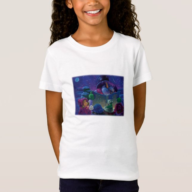 Camiseta Arte de Leitura do Wintertime Snowman (Frente)