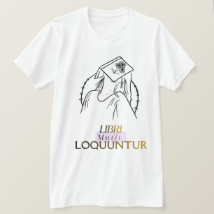 Camiseta Arte de Linha Citação Latina Dark Academia