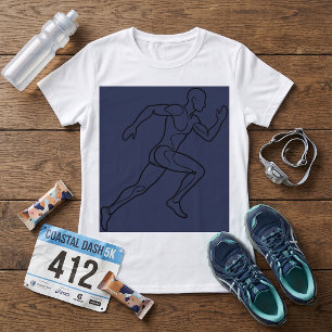 Camiseta Arte de Linha Contínua Corredor de Velocidade