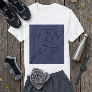Camiseta Arte de Linha Contínua Corredor de Velocidade