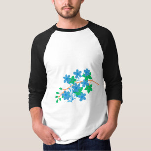 Camiseta Arte de Linha de Folha Longa e Elegante   Botânica