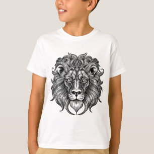 Camiseta Arte de Linha do Leão