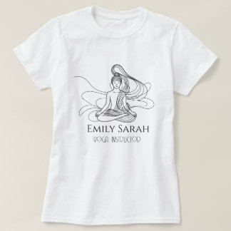 Camiseta Arte de linha fluida Figura meditando yoga
