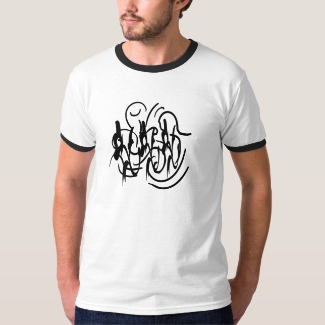 Camiseta arte de linha geométrica abstrato (Frente)