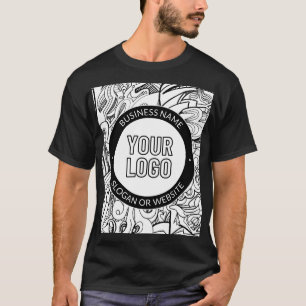 Camiseta Arte de Linha Moderna & Seu Logotipo c/ Texto Edit