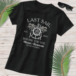 Camiseta Arte de Linha Náutica Última Vela Despedida de Sol
