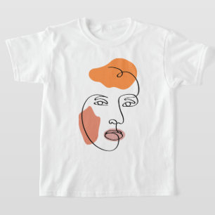 Camiseta Arte de Linha Retraição Mínima Abstrato