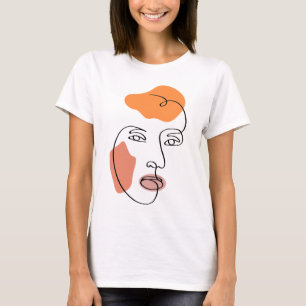 Camiseta Arte de Linha Retraição Mínima Abstrato