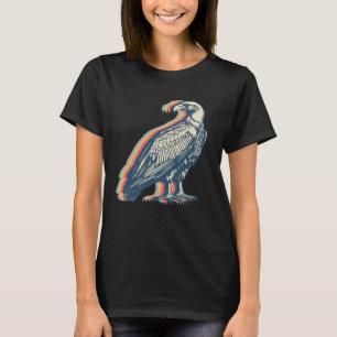 Camiseta Arte de Linha Retroativa de Ave Aurora